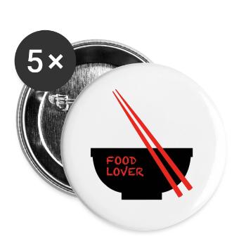 Amateur de nourriture (bol-transparent) - Lot de 5 petits badges (25 mm) - blanc - Devant