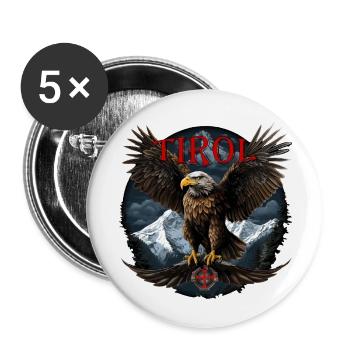Tyrol T-Shirt Tyrolean Eagle with Mountains - Buttons small 1''/25 mm (5-pack) - white - Front