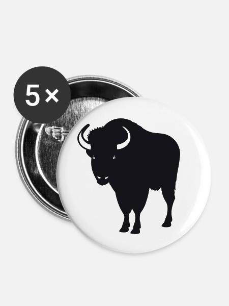 Büffel - Buttons klein 25 mm (5er Pack) - Weiß
