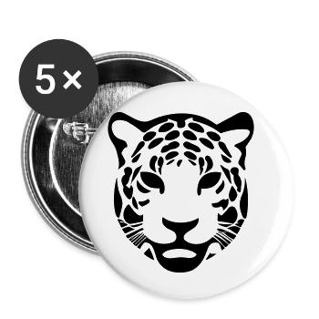 Leopard - Buttons klein 25 mm (5er Pack) - Weiß - Vorne