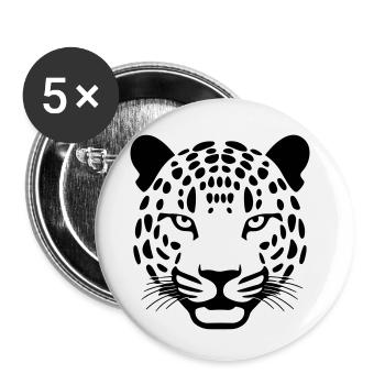 Leopard - Buttons klein 25 mm (5er Pack) - Weiß - Vorne