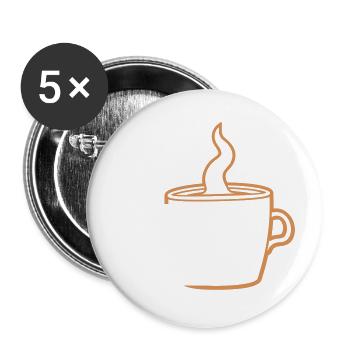 Je cours sur le café et le sarcasme Dicton sarcastique - Lot de 5 petits badges (25 mm) - blanc - Devant