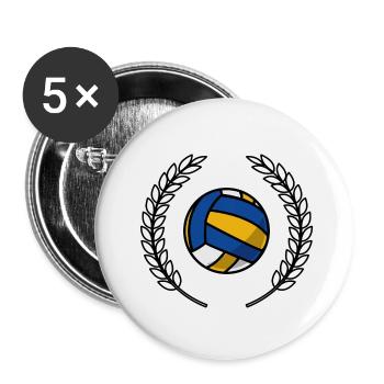 Volleyball-Krone - Buttons klein 25 mm (5er Pack) - Weiß - Vorne