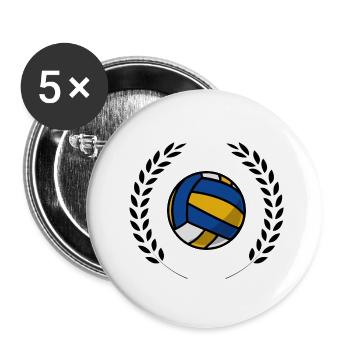 Volleyball-Krone - Buttons klein 25 mm (5er Pack) - Weiß - Vorne