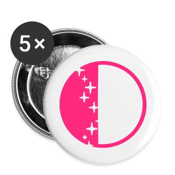 Letter O Glitter - Buttons small 1''/25 mm (5-pack) - white - Front