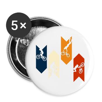 Vintage retro bike - bike gift idea - Buttons small 1''/25 mm (5-pack) - white - Front