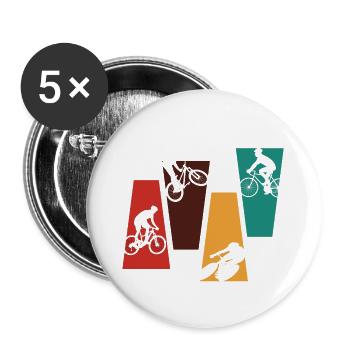 Vintage retro bike - bike gift idea - Buttons small 1''/25 mm (5-pack) - white - Front