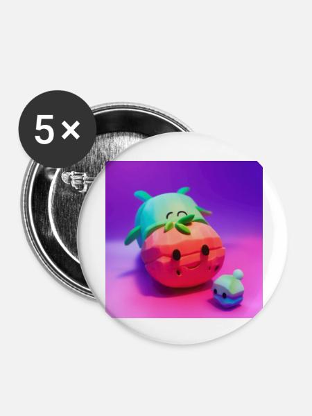 Watermelon - Buttons klein 25 mm (5er Pack) - Weiß