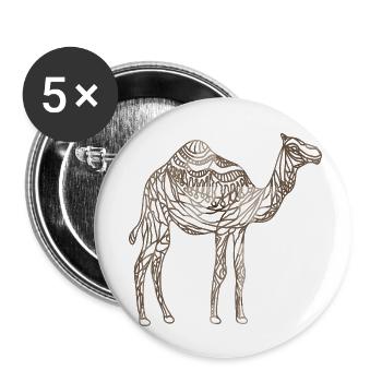 Chameau - Lot de 5 petits badges (25 mm) - blanc - Devant