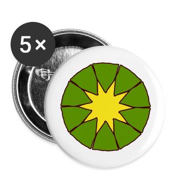 Lime sun. - Buttons small 1''/25 mm (5-pack) - white - Front