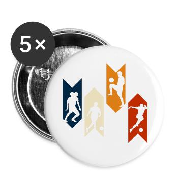 Vintage retro football gift idea - Buttons small 1''/25 mm (5-pack) - white - Front