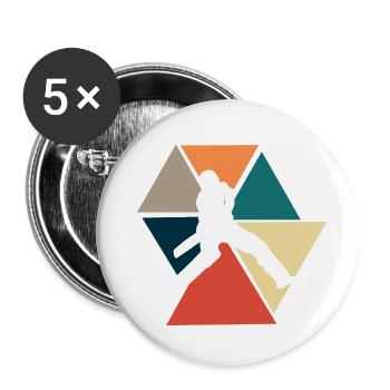 Vintage Retro Cricket - Grille Geschenkidee - Buttons klein 25 mm (5er Pack) - Weiß - Vorne