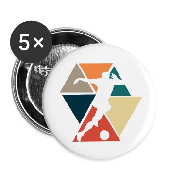 Vintage Retro Fußball Fußball Geschenkidee - Buttons klein 25 mm (5er Pack) - Weiß - Vorne