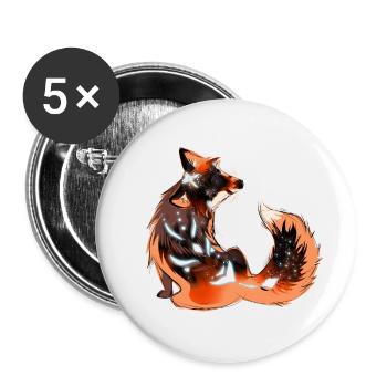 mystical fox - Buttons small 1''/25 mm (5-pack) - white - Front