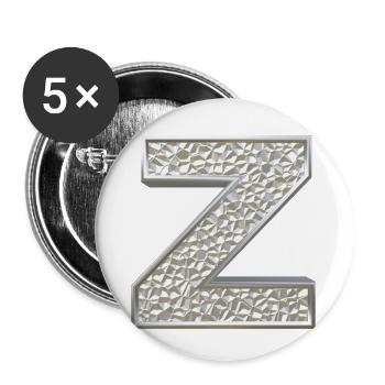 Z, letter, initial, monogram, - Buttons small 1''/25 mm (5-pack) - white - Front