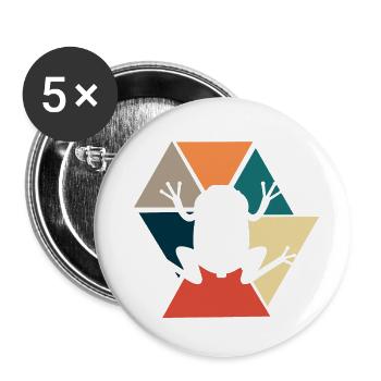 Vintage retro frog gift idea frog - Buttons small 1''/25 mm (5-pack) - white - Front