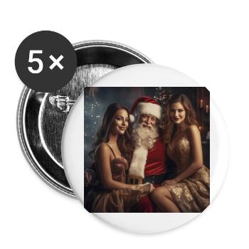 Papa de Noël - Lot de 5 petits badges (25 mm) - blanc - Devant