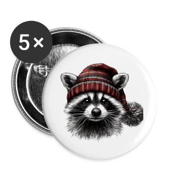 Père Noël - Lot de 5 petits badges (25 mm) - blanc - Devant