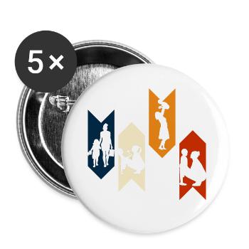 Vintage Retro Mom - Mom Gift Idea - Buttons small 1''/25 mm (5-pack) - white - Front