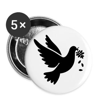 Colombe de la paix contre la guerre pour la paix - Lot de 5 petits badges (25 mm) - blanc - Devant