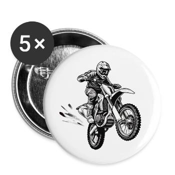 Motorcycle - Buttons small 1''/25 mm (5-pack) - white - Front