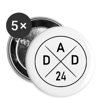 Dad 24 - Buttons klein 25 mm (5er Pack) - Weiß - Vorne