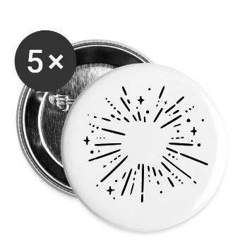 Star Rays - Buttons small 1''/25 mm (5-pack) - white - Front