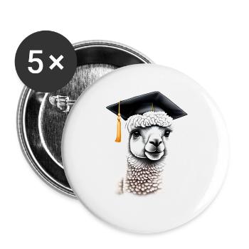 Baccalauréat Alpaga Études Supérieures - Lot de 5 petits badges (25 mm) - blanc - Devant