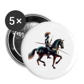 Futuristischer Roboterritter - Buttons klein 25 mm (5er Pack) - Weiß - Vorne