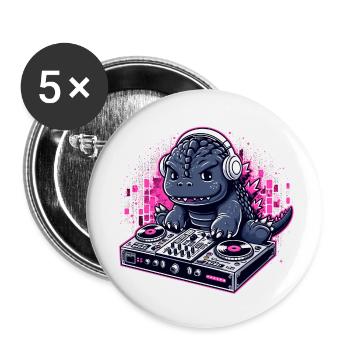 Little Sound Dino - Buttons klein 25 mm (5er Pack) - Weiß - Vorne