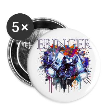 Fighting cow, Swiss Valais herens cow - Buttons small 1''/25 mm (5-pack) - white - Front