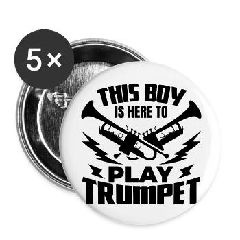 Trumpeter Boy - Buttons small 1''/25 mm (5-pack) - white - Front