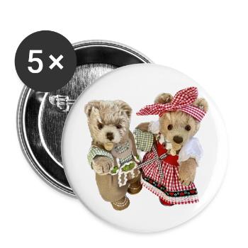 Josefine + Finn Tracht - Buttons klein 25 mm (5er Pack) - Weiß - Vorne