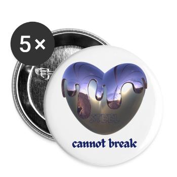 Steel cannot break - Buttons klein 25 mm (5er Pack) - Weiß - Vorne