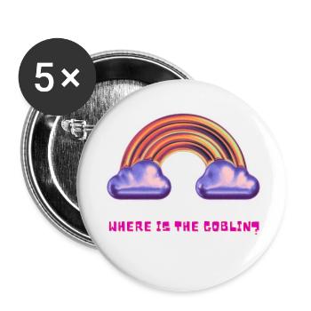 Where is the goblin? Metallischer Regenbogen - Buttons klein 25 mm (5er Pack) - Weiß - Vorne