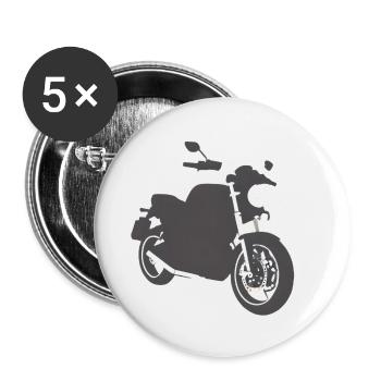 Motorrad Motorcross Motorradfan Motorradfahrer - Buttons klein 25 mm (5er Pack) - Weiß - Vorne