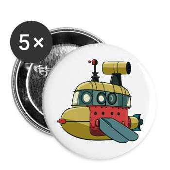 Yellow Submarine - Buttons small 1''/25 mm (5-pack) - white - Front