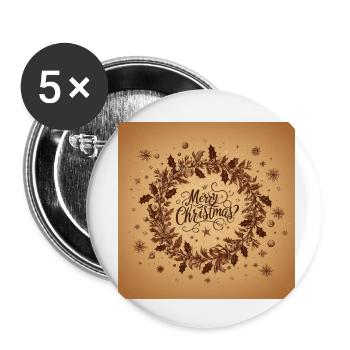 Marry Christmas - Buttons small 1''/25 mm (5-pack) - white - Front