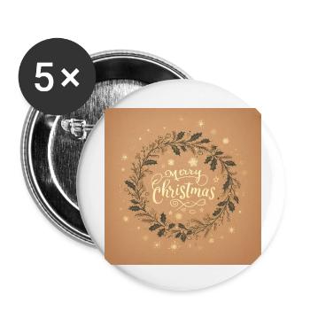 Marry Christmas - Buttons small 1''/25 mm (5-pack) - white - Front