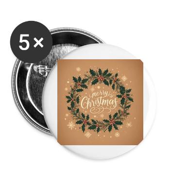 Marry Christmas - Buttons small 1''/25 mm (5-pack) - white - Front
