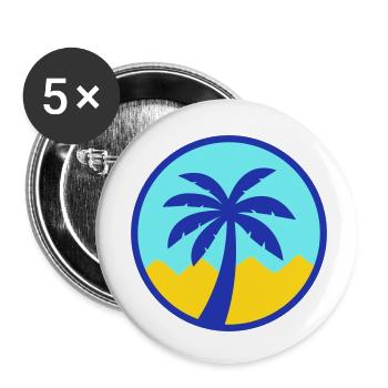 palme pyramide - Buttons klein 25 mm (5er Pack) - Weiß - Vorne