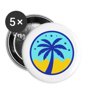 palme pyramide - Buttons klein 25 mm (5er Pack) - Weiß - Vorne
