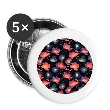 Cosmic Gardens Blumen - Buttons klein 25 mm (5er Pack) - Weiß - Vorne