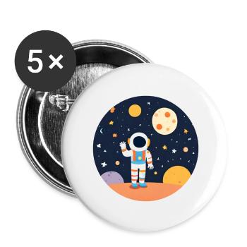 Greetings from space - Buttons small 1''/25 mm (5-pack) - white - Front