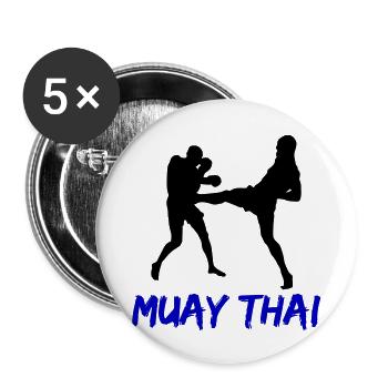Muay Thaï - Lot de 5 petits badges (25 mm) - blanc - Devant