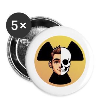 Logo Radioaktives Gesicht Skelett Humor Radiologie - Buttons klein 25 mm (5er Pack) - Weiß - Vorne