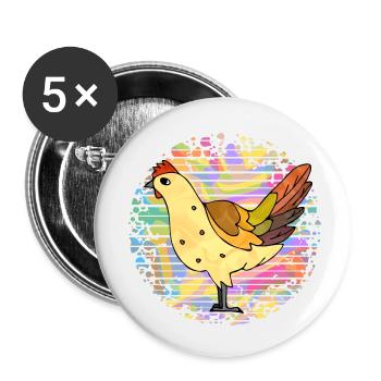 hen - Buttons small 1''/25 mm (5-pack) - white - Front