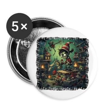 Zombie Imp Factory - Creepy - Buttons small 1''/25 mm (5-pack) - white - Front