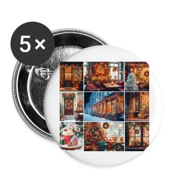 Café d’hiver - Lot de 5 petits badges (25 mm) - blanc - Devant