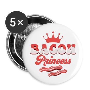 Bacon Princess Pig Meat Ham - Buttons small 1''/25 mm (5-pack) - white - Front